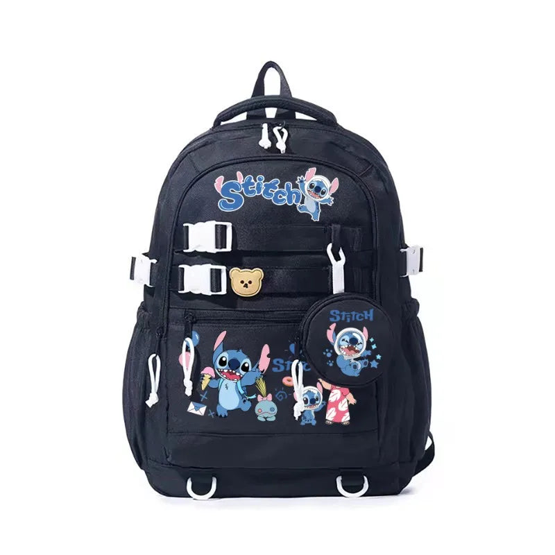 MOCHILA ESCOLAR STITCH GRAN CAPACIDAD - DENORA