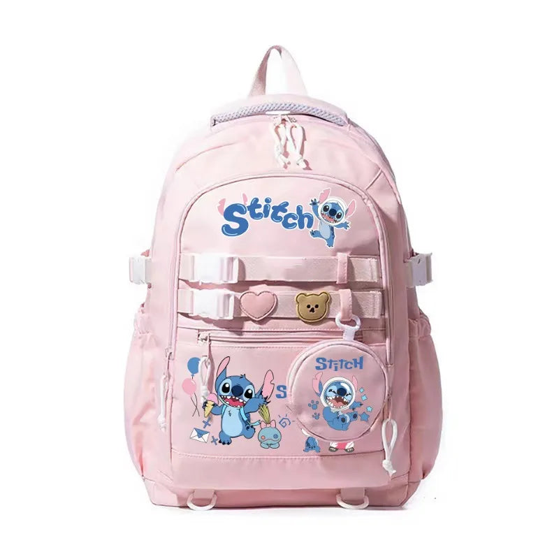 MOCHILA ESCOLAR STITCH GRAN CAPACIDAD - DENORA