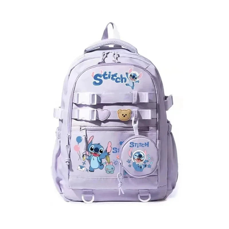 MOCHILA ESCOLAR STITCH GRAN CAPACIDAD - DENORA