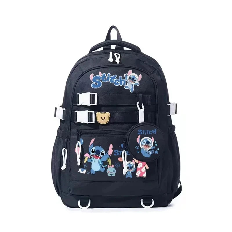 MOCHILA ESCOLAR STITCH GRAN CAPACIDAD - DENORA